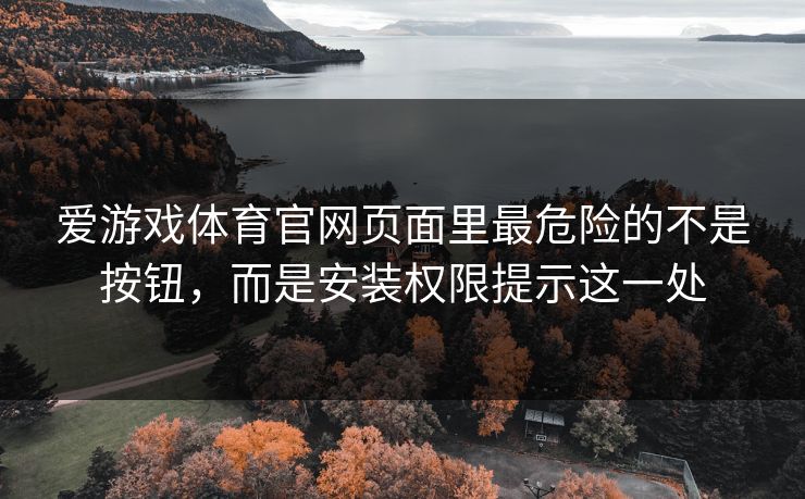 爱游戏体育官网页面里最危险的不是按钮，而是安装权限提示这一处