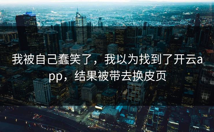 我被自己蠢笑了，我以为找到了开云app，结果被带去换皮页